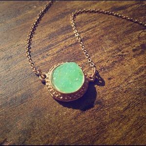 Aqua Gemstone Gold Necklace